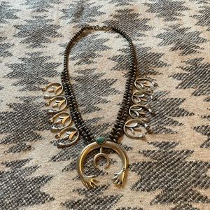 Large Squash Blossom Turquoise Necklace